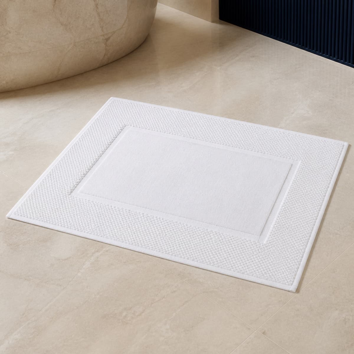 50×70 Jacquard Bath Mat 250 GSM – White